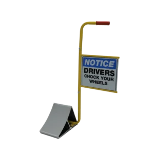 Truck Wheel Chock with Handle and Sign