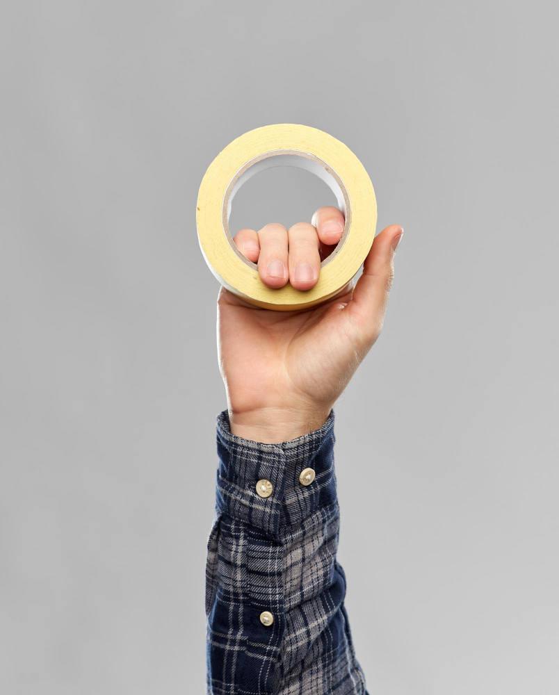 masking tape with plastic