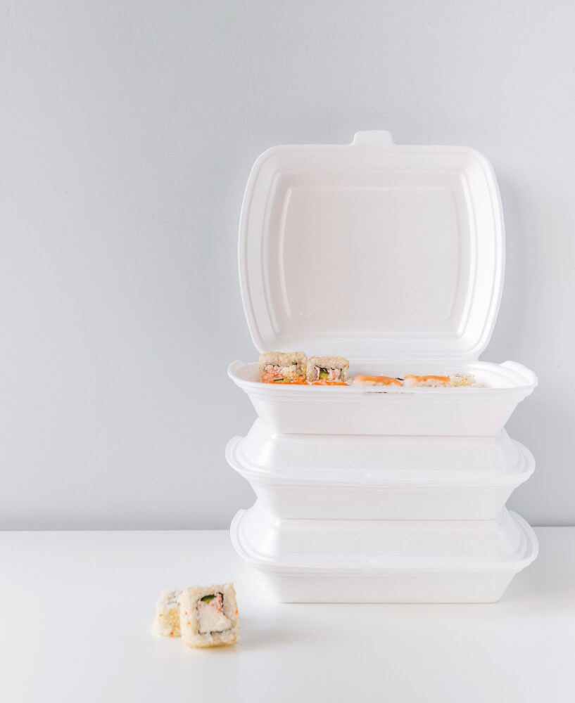3 compartment food tray with lid