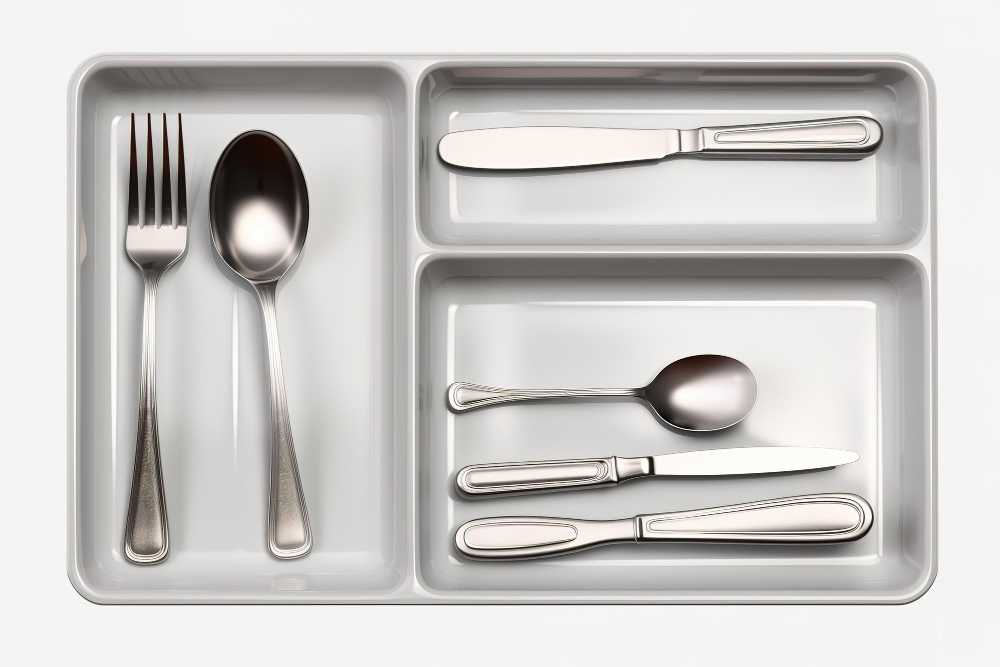 Madesmart 5 Compartment Cutlery Tray Clear